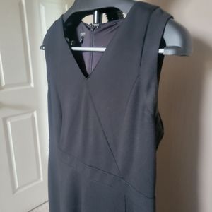 Black Talbots Ponte knit dress w ruffled hem, Size 12P